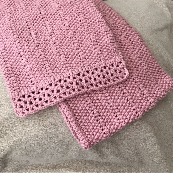 Handmade Pink Knit Scarf: Breast Cancer Awareness - Picture 1 of 3